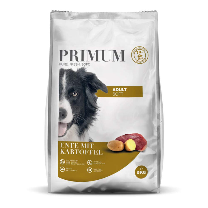 Primum - Soft Ente mit Kartoffe - 15 kg - Halbfeuchtes Hundefutter - Getreidefreies Trockenfutter l