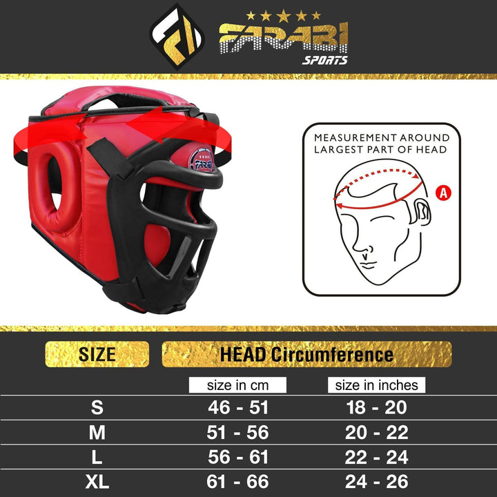 Farabi Sports Kopfschutz Frontbügel Grillschutz Krav MAGA Kickboxen Kopfschutz M Red, M Red