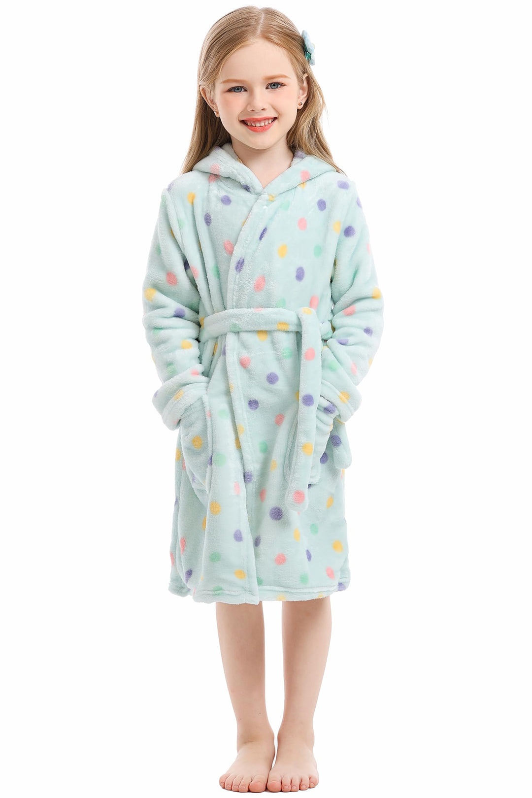 Unisex Baby Korallen Fleece mit Kapuze Morgenmantel Bademantel Jungen Mädchen Kleinkinder Pyjamas Na