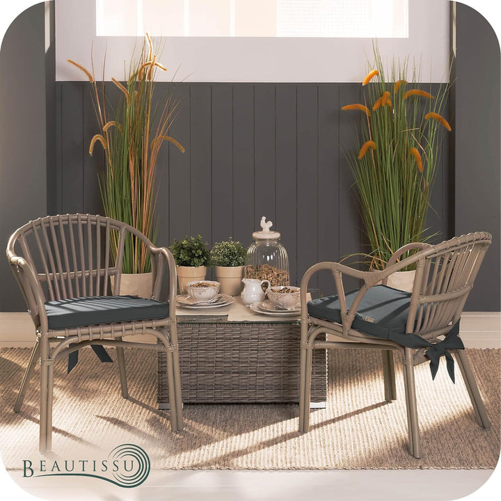 Beautissu Pia 4er Set Stuhlkissen 40x45 cm - Sitzkissen Outdoor Gartenstuhlkissen, Garten Sitzpolste
