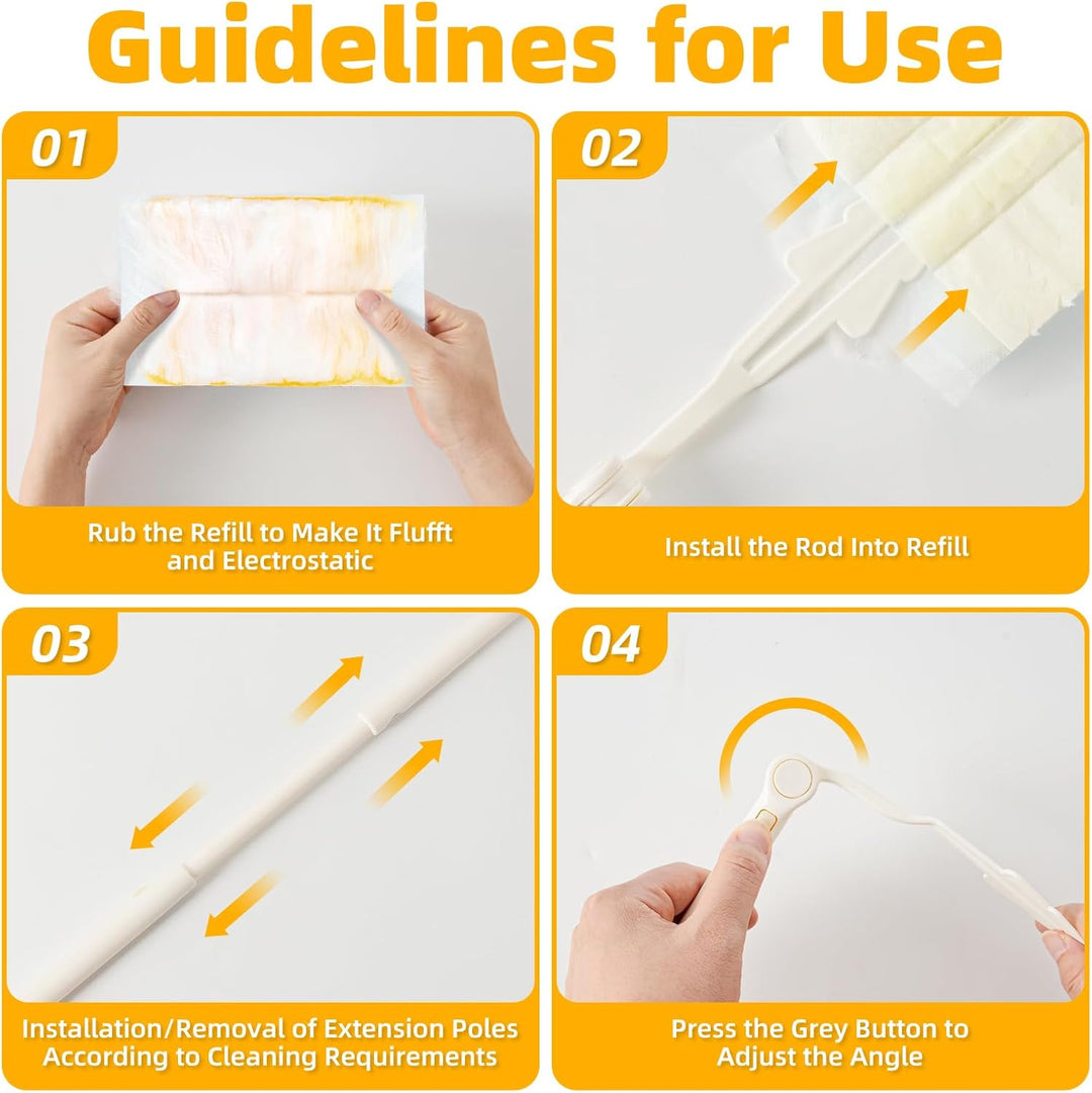 Loveco 51 Stück Kompatibel für Swiffer Staubmagnet Nachfüllpack, 180° Einweg Staubwedel für Swiffer