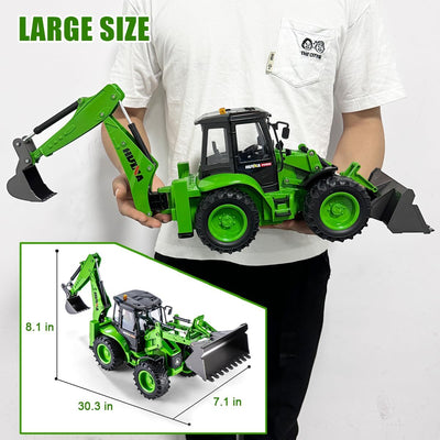 fisca Ferngesteuerter Frontlader RC Backhoe Bagger, 1/14 Scale 2.4Ghz RC Baufahrzeug 9 Kanal voll fu