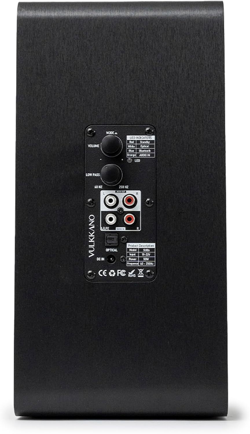 VULKKANO SUB6 Subwoofer Activ 6.5 Zoll, Frequenz 60Hz-250Hz