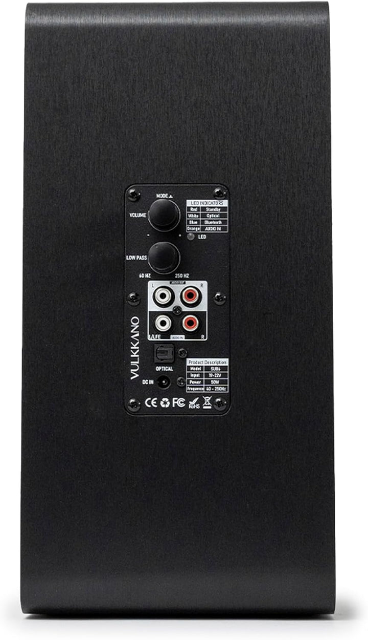 VULKKANO SUB6 Subwoofer Activ 6.5 Zoll, Frequenz 60Hz-250Hz