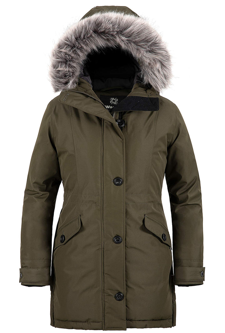 Wantdo Damen Winter Warm Puffer Mantel Wasserabweisend Outdoor Jacke Winddichte Oberbekleidung Mante