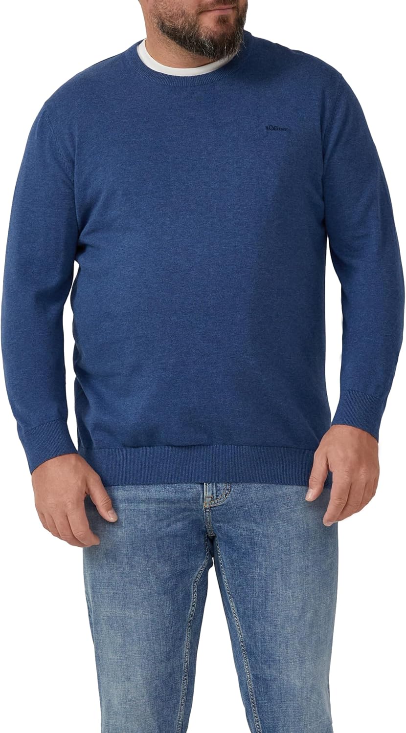 s.Oliver Pullover mit Crew Neck Herren 3XL 55w0_royalblau, 3XL 55w0_royalblau
