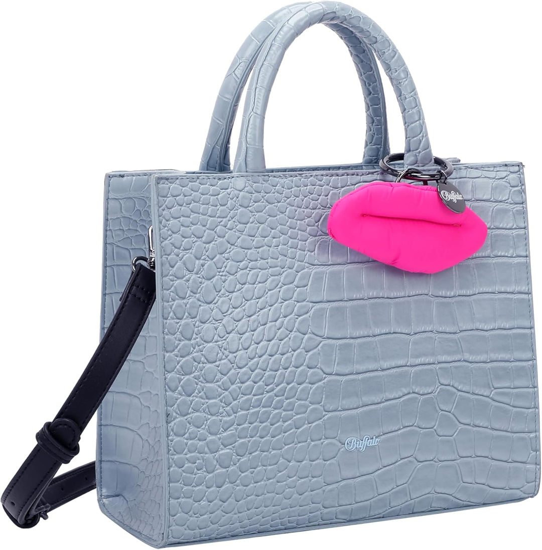 Buffalo Damen Big Boxy Collection Croco Dreamy Blue Shopper