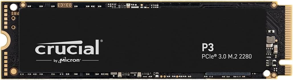 Crucial P3 500GB M.2 PCIe Gen3 NVMe Interne SSD, Bis zu 3500MB/s - CT500P3SSD8, Festkörper-Laufwerk,
