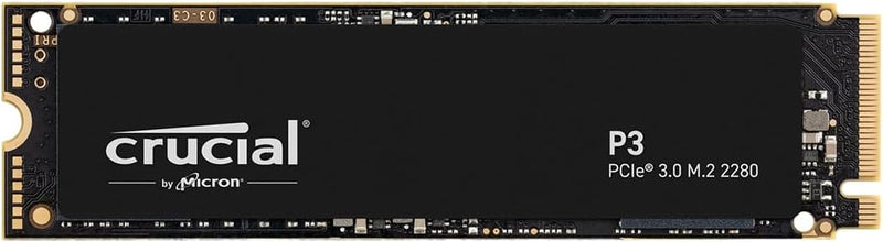 Crucial P3 500GB M.2 PCIe Gen3 NVMe Interne SSD, Bis zu 3500MB/s - CT500P3SSD8, Festkörper-Laufwerk,