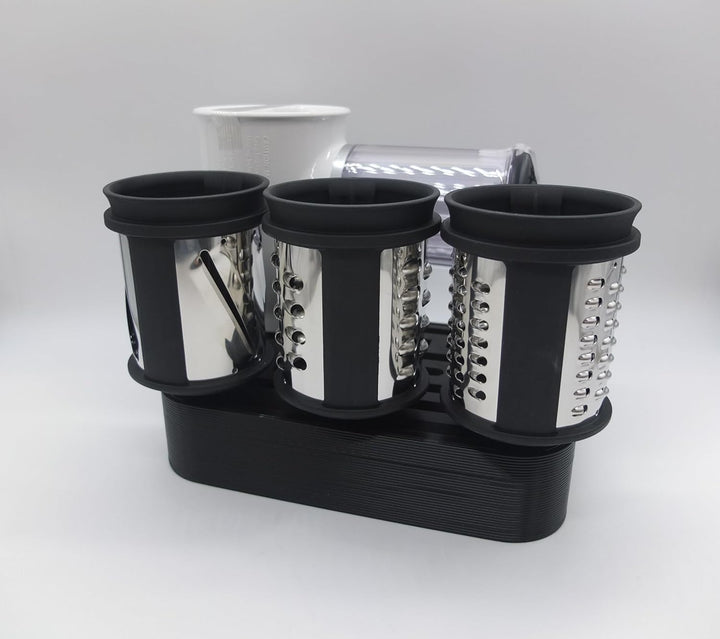 Halter Aufsteller für KitchenAid Reibe Raspel für 4 Aufsätze Art Deco Stil (Black) Schwarz, Schwarz