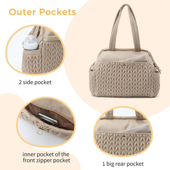 Wickeltasche, Baby-Reise-Organizer (Beige) Schwarz, Schwarz