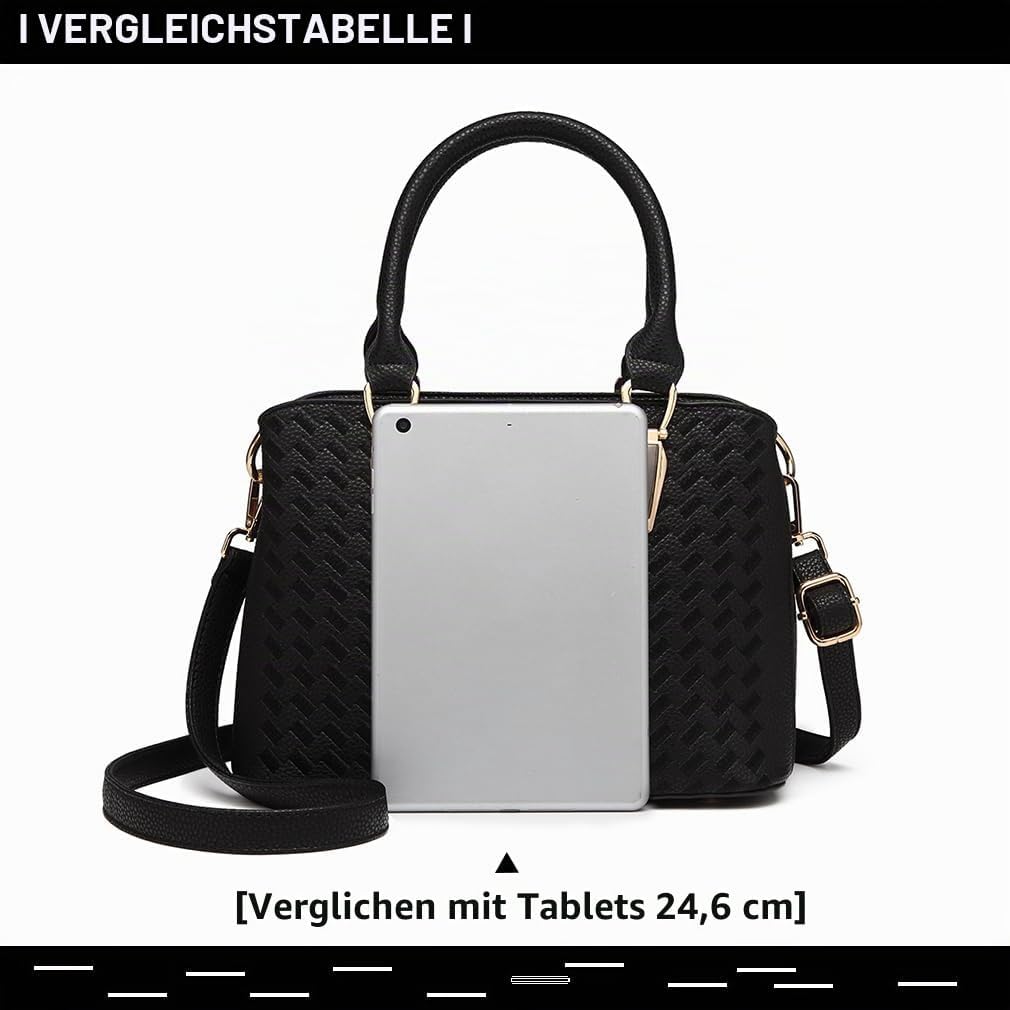 Miss Lulu Handtasche Damen Mittelgross Henkeltasche Elegante Schultertasche Tasche für Damen mit Lyc