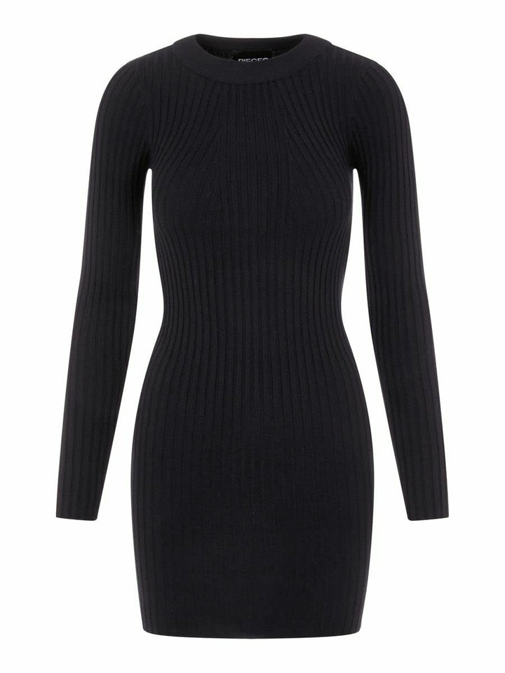 PIECES Damen PCCRISTA LS O-Neck Knit Dress NOOS 17115048 M Schwarz, M Schwarz