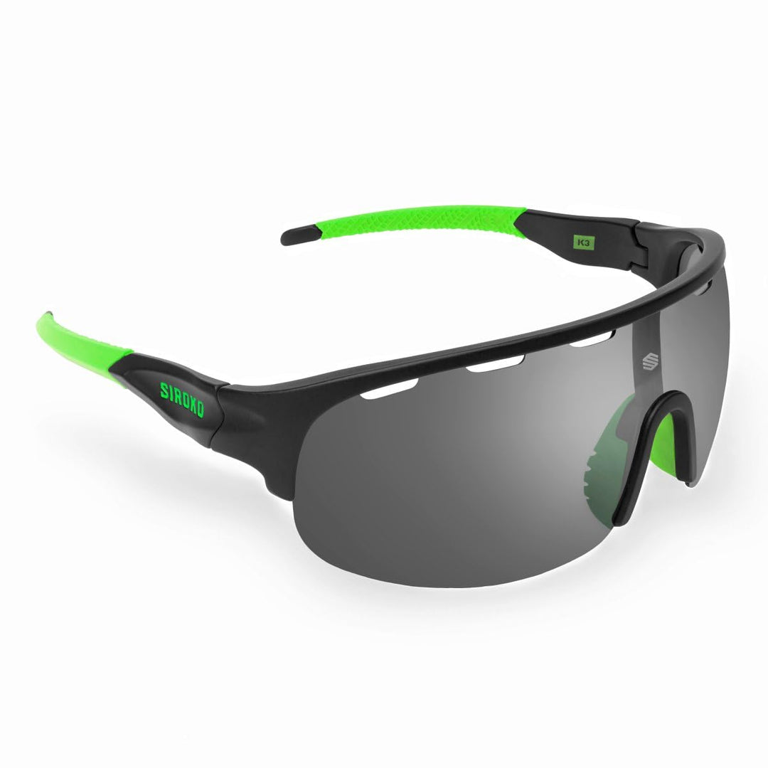 SIROKO - Selbsttönende Sportbrille für Radfahren K3 PhotoChromic Alpe D'Huez - Schwarz/Grün