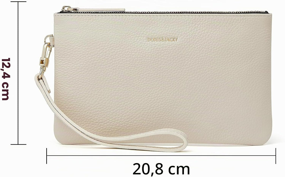 DORIS&JACKY Ziegenleder Wristlet Clutch Brieftasche Nette Kleine Beutel Tasche Mit Gurt 2 Rindsleder