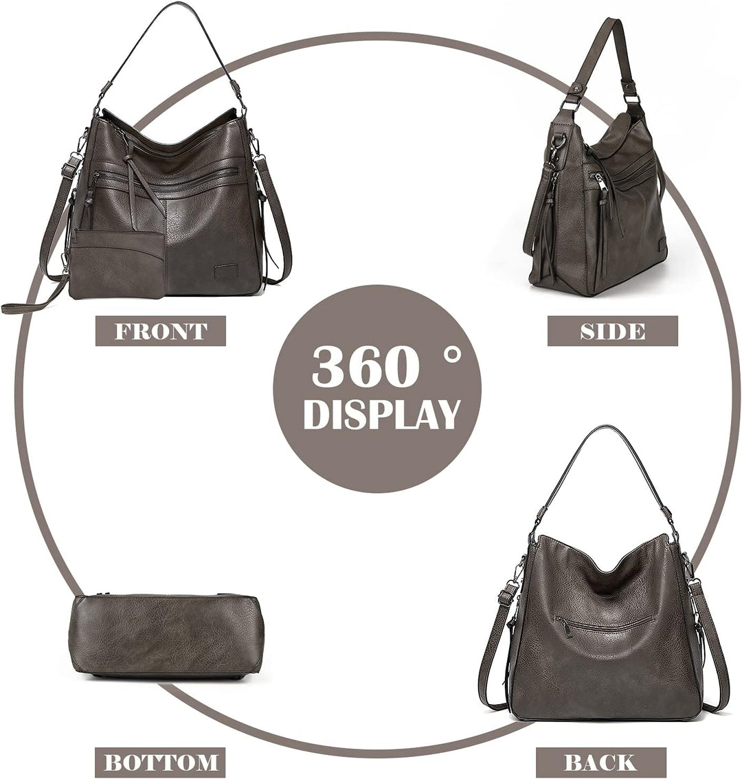 Gladdon Handtaschen Damen Leder umhängetasche Shopper Mode Hobo Taschen grosse Kapazität Schultertas