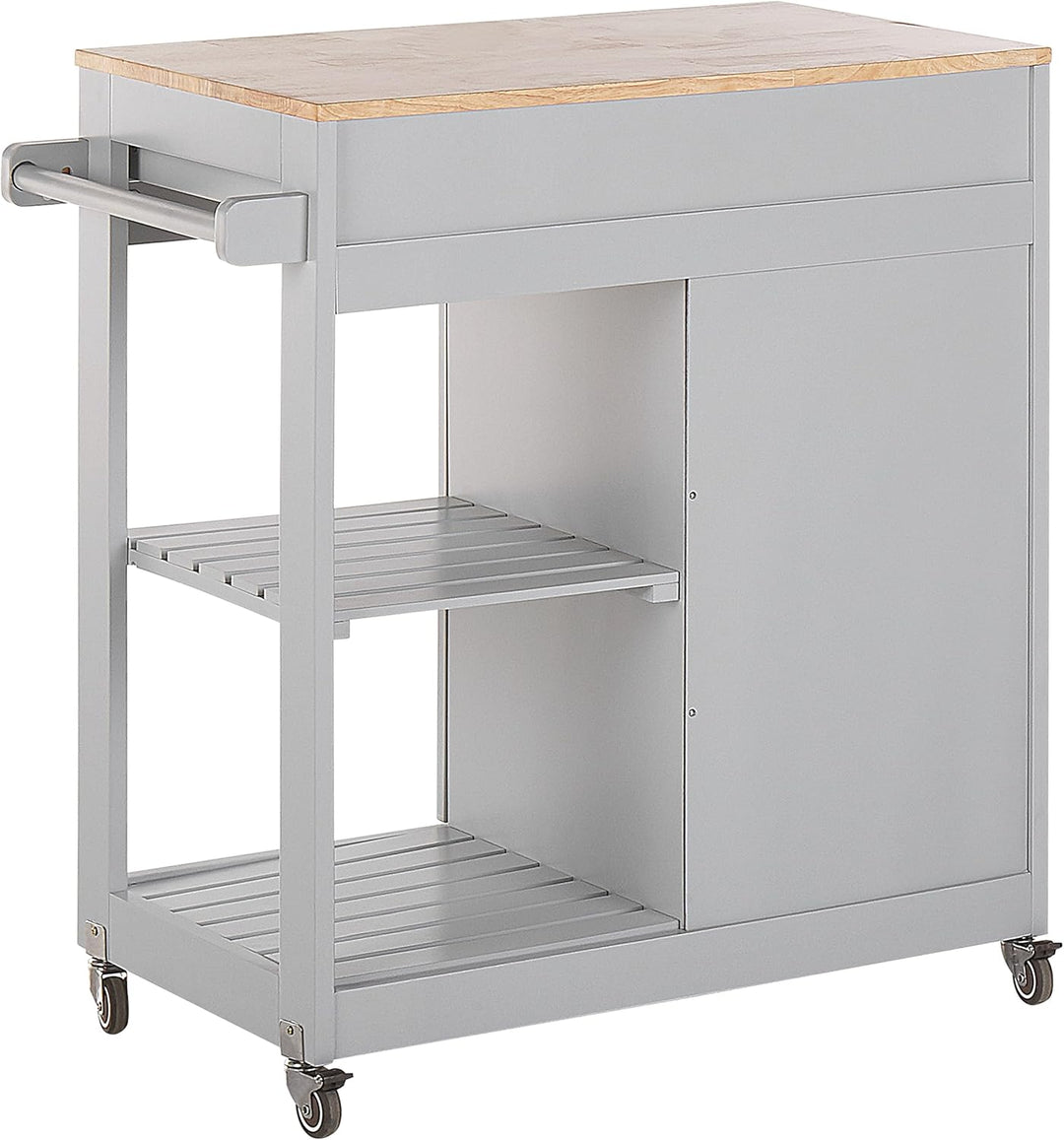 Beliani Praktischer Servierwagen Landhausstil grau 4 Fächer 1 Schublade Trapani
