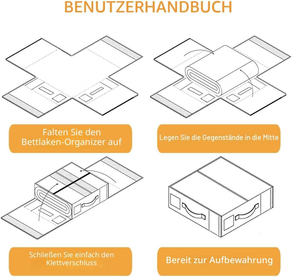 6 Stück Aufbewahrung Bettwäsche Organizer, Faltbarer Aufbewahrungstasche für Bettlaken Kann in Kleid