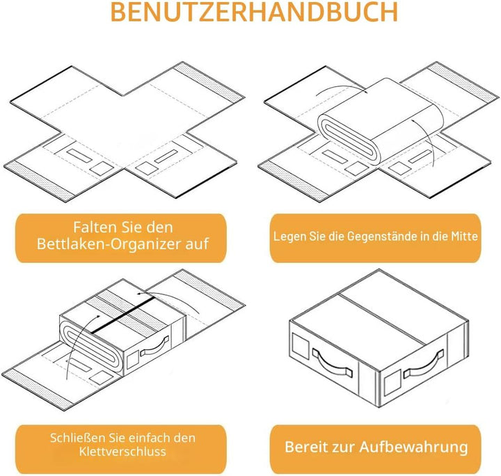6 Stück Aufbewahrung Bettwäsche Organizer, Faltbarer Aufbewahrungstasche für Bettlaken Kann in Kleid