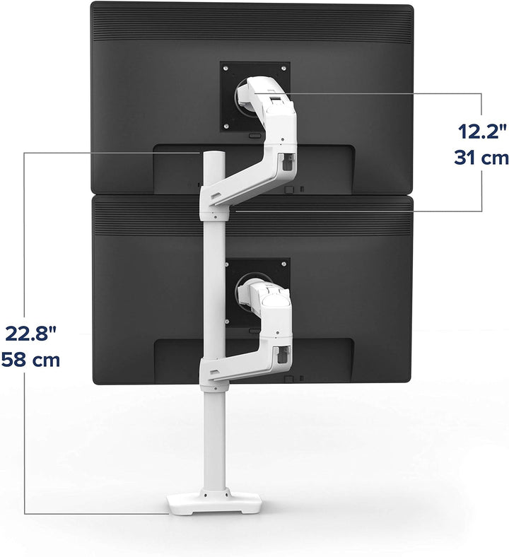 ERGOTRON 45-509-216 LX Dual Stacking Arm, Tall Pole 2 Monitore LX Stacking Arm Weiss