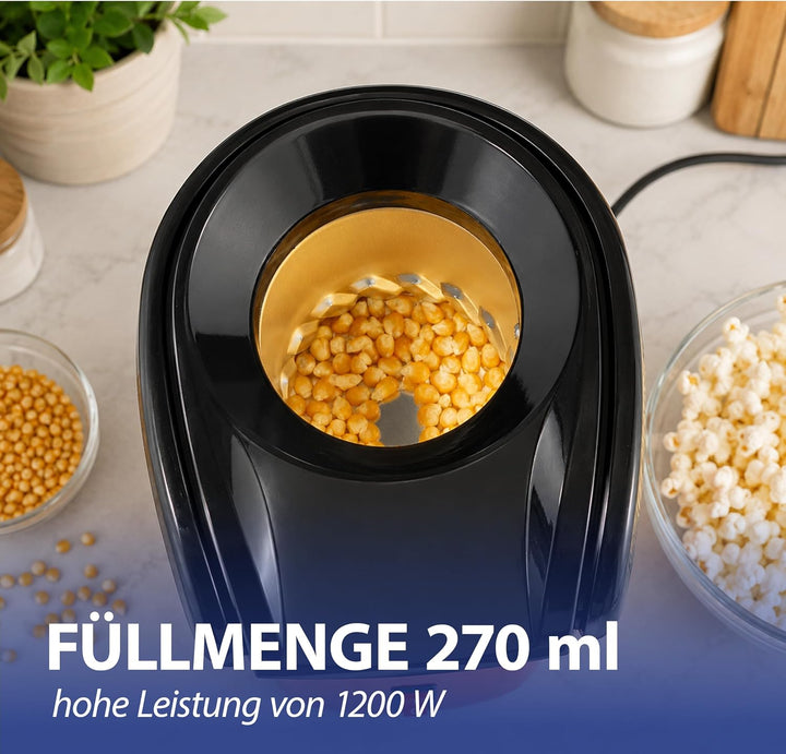 Popcornmaschine Popcorn Maker für Zuhause | leistungsstarke fettfreie schnelle Zubereitung mit Heiss