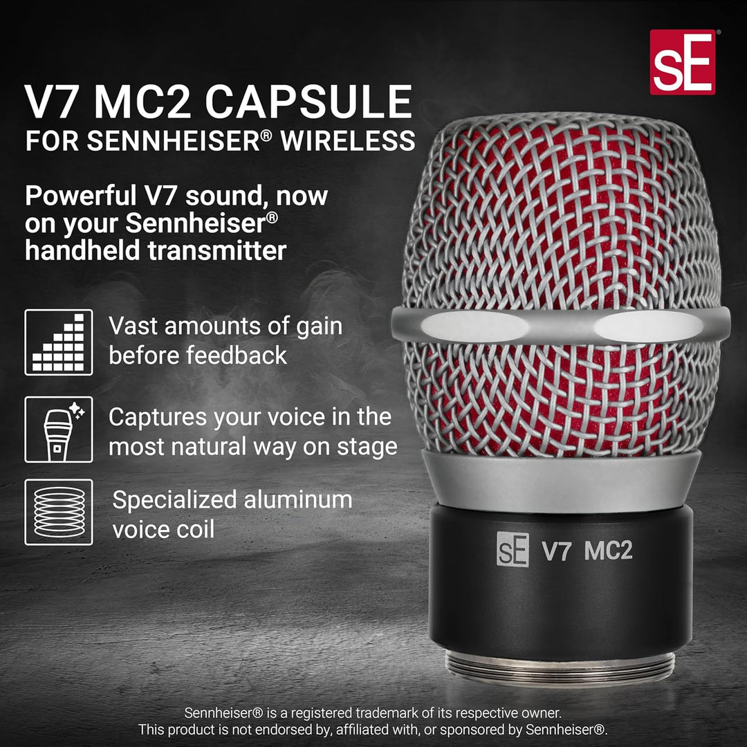 SE Electronics - V7 Mikrofonkapsel für Sennheiser Wireless - Schwarz Sennheiser Kabellos, Schwarz, S
