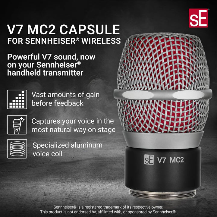 SE Electronics - V7 Mikrofonkapsel für Sennheiser Wireless - Schwarz Sennheiser Kabellos, Schwarz, S