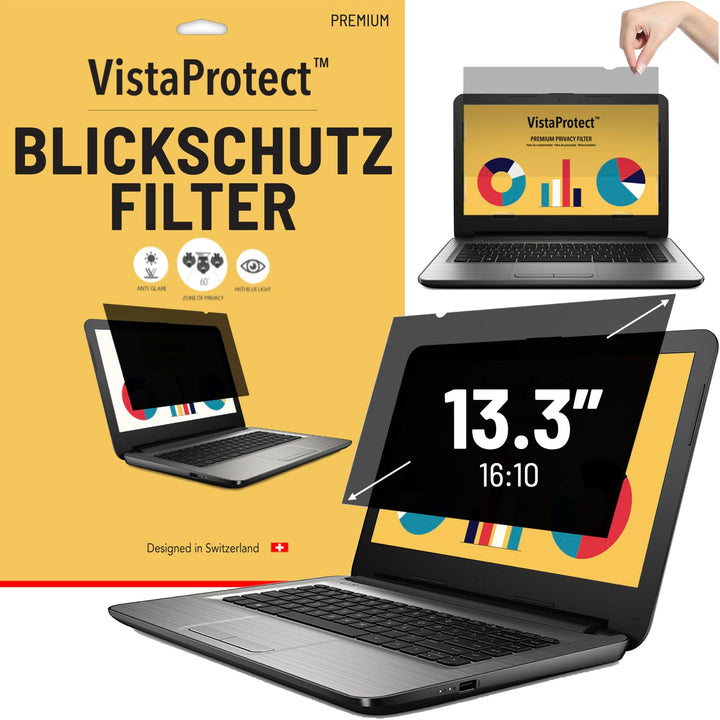 VistaProtect – Premium Blickschutzfilter & Anti-Blaulichtfilter, Privacy Filter Anti Blue Light Blic