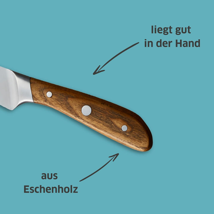 Kuppels WAVE Brotmesser | extra scharf &amp; schnitthaltig | 20,5 cm Klinge | Klingenstahl rostfrei &amp; po