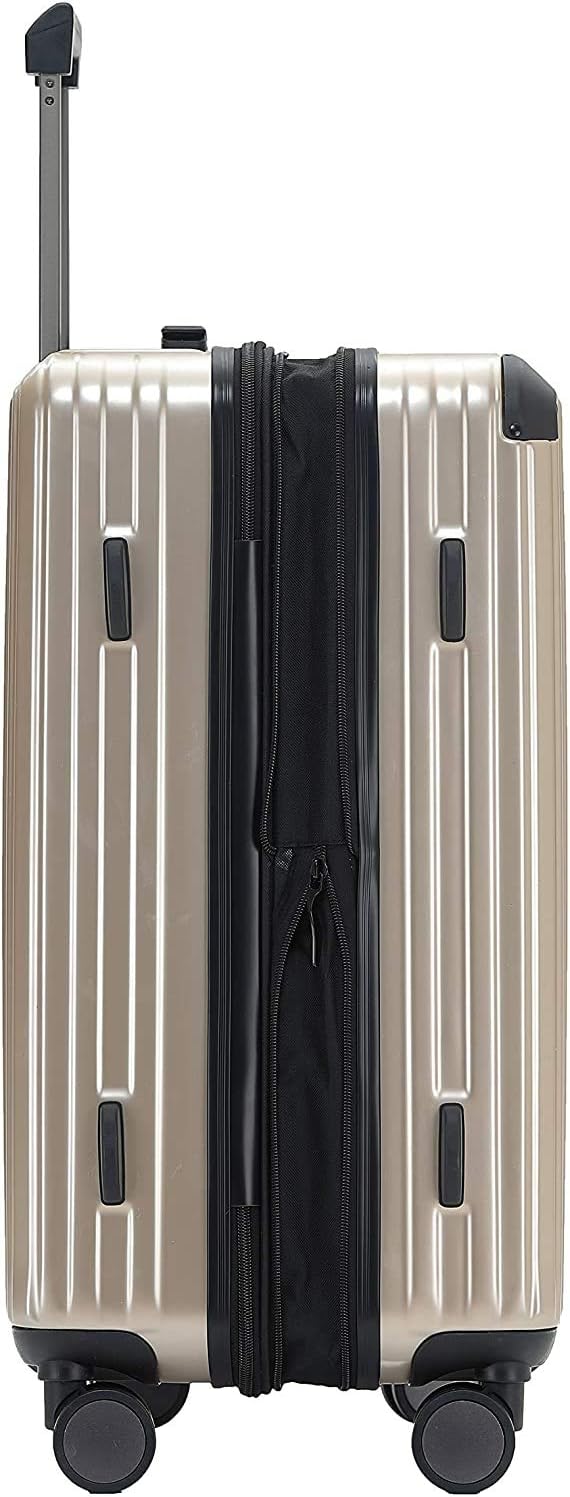 M816 TSA-Schloss Koffer Reisekoffer Trolley Kofferset Hardschale Boardcase (Champagner, Mittler Koff