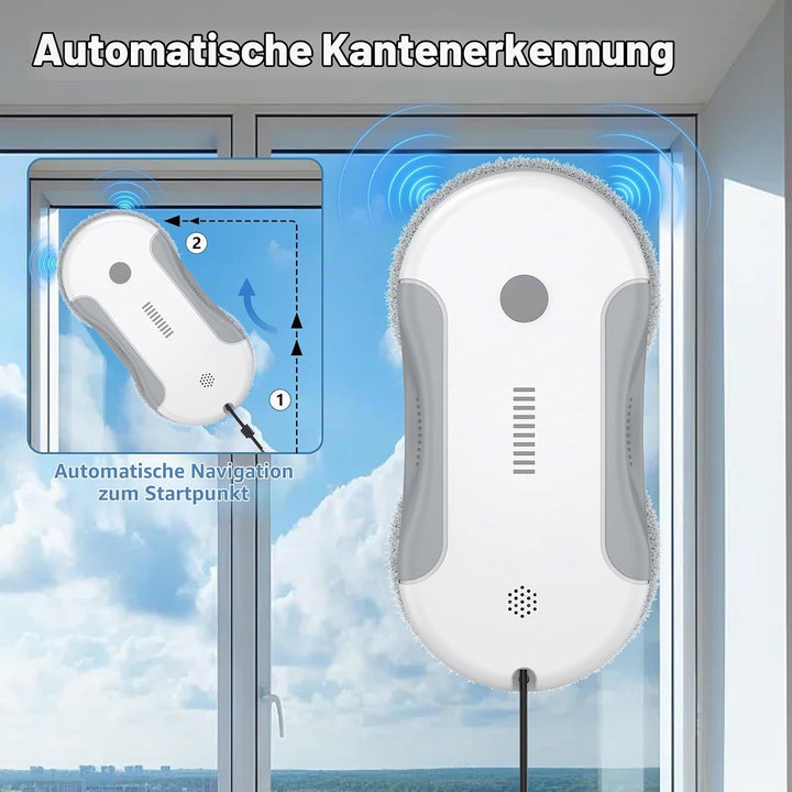Fensterputzroboter,5600Pa Fensterroboter mit Fernbedienung und Kantenerkennungssystem, Fensterputzro