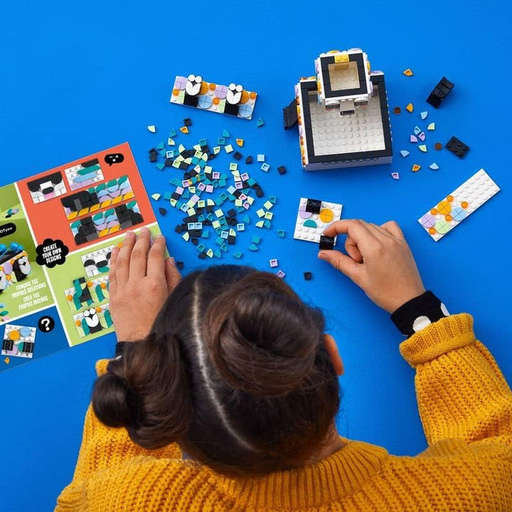 LEGO 41959 DOTS Panda Ablageschale, Mosaik Bastelset für Schmuckkästchen, Spielzeug als Schreibtisch