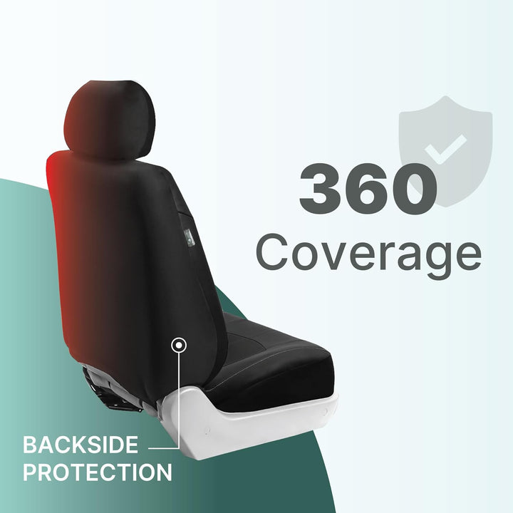 FH Group PU001GRAYBLACK102 Universal Fit Front Set Grau/Schwarz Autositzbezüge, passend für die meis