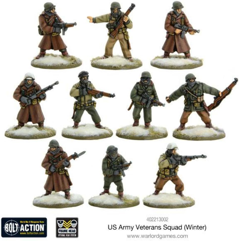 Warlord Games, US Army Veterans Squad (Winter), Bolt Action Wargaming Miniatures