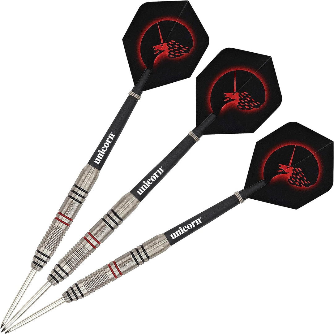 Unicorn Steel Tip Darts Set, Core Plus, Tungsten Barrels, 20g, 21g, 22g, 23g, 24g, 25g, 26g or 27g C