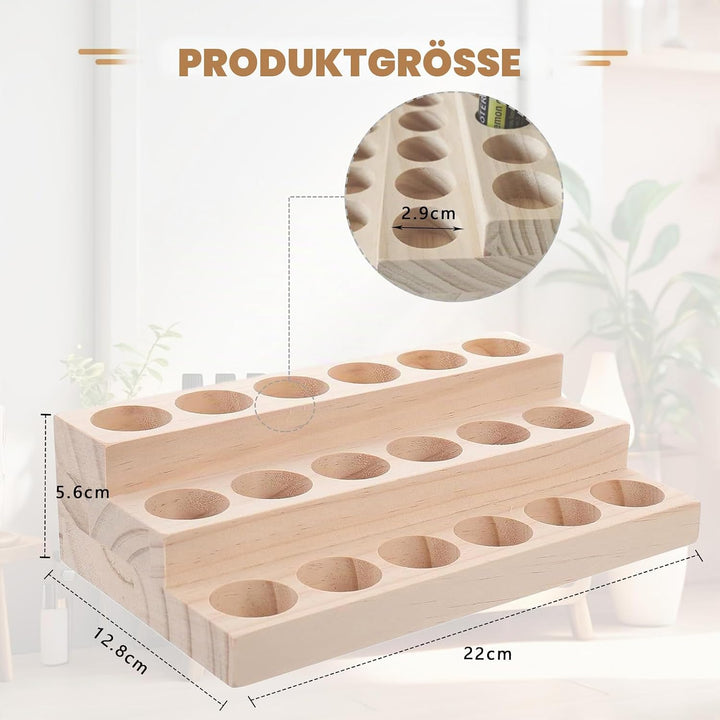 3-Lagen mit 18 Loch Hölzern für Ätherisches Öl Display Ständer, Aromatherapie Öle Organizer Ätherisc
