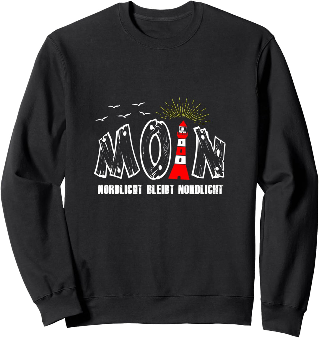 Moin mit Leuchtturm Nordsee Küste Norddeutschland Sweatshirt