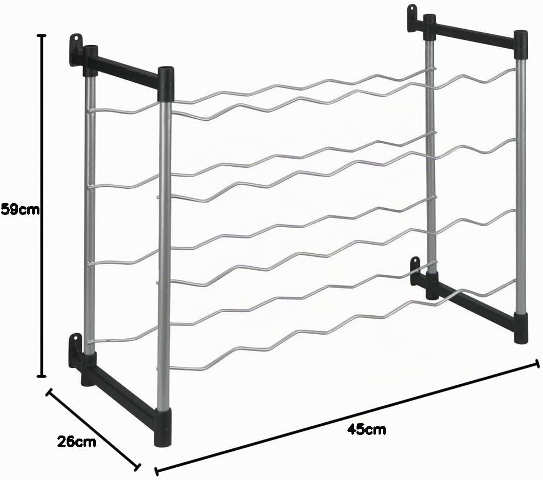 Metaltex 383724039 Flaschenregal für 24 Flaschen 59 x 26 x 45 cm Cabernet, Für 24 Flaschen