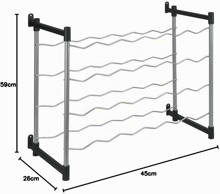 Metaltex 383724039 Flaschenregal für 24 Flaschen 59 x 26 x 45 cm Cabernet, Für 24 Flaschen