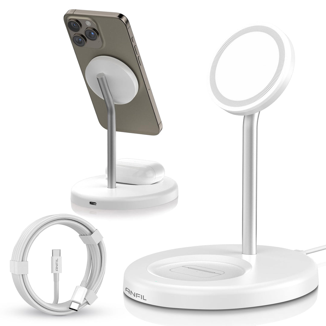 Ladestation 2-in-1 für iPhone 12-17 Serie - Kompatibel mit MagSafe, 15W Wireless Charger - Ladegerät