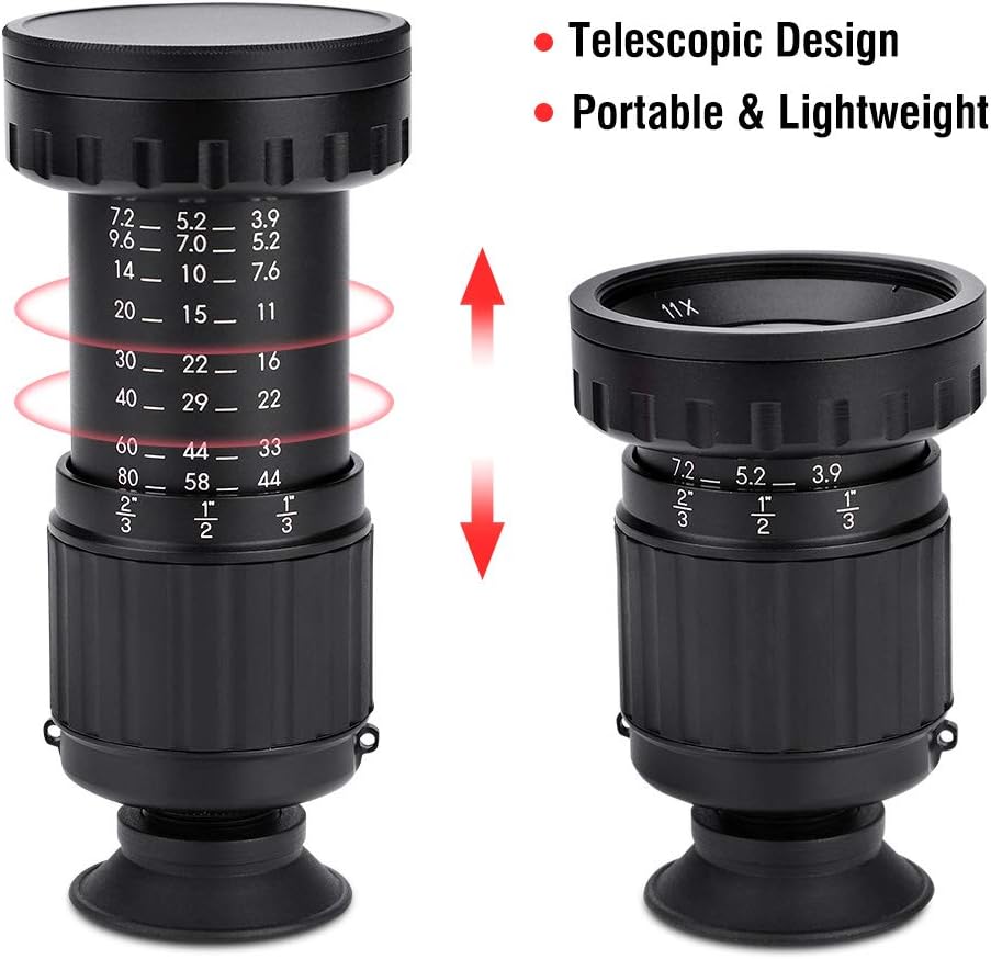 Qii lu Sucher VD-11X HD Directors Viewfinder, 16: 9 37mm Pro Sucherlupe Szene Zuschauer Micro Direct