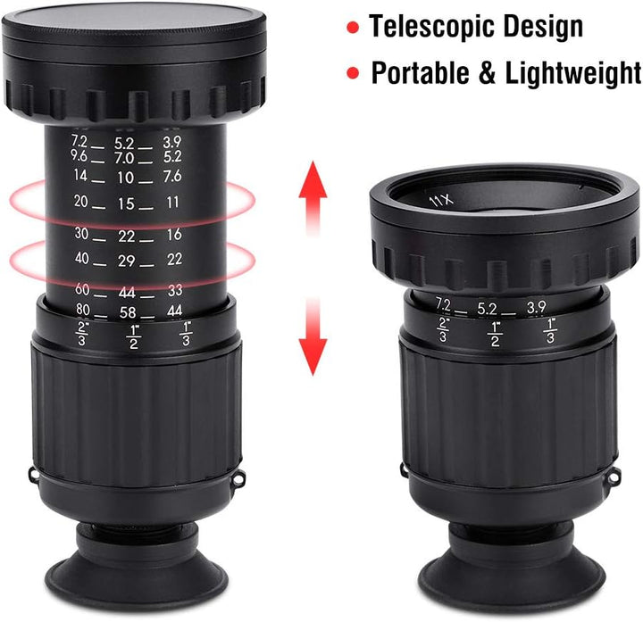 Qii lu Sucher VD-11X HD Directors Viewfinder, 16: 9 37mm Pro Sucherlupe Szene Zuschauer Micro Direct
