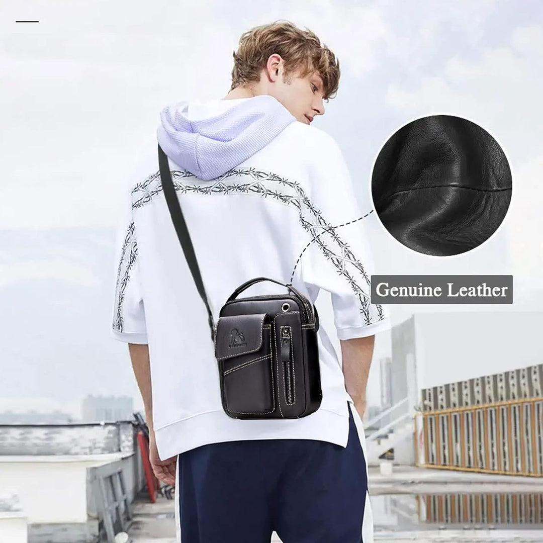 Einyniuer Herren Umhängetasche Mode Crossbody Tasche Leder Schultertasche Herrentasche Vintage für A