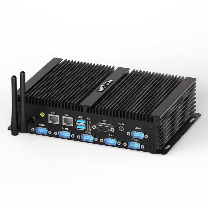 HISTTON Lüfterlos Industrie Mini PC,Desktop Computer i7-8550U,DDR4 16 GB RAM 512 GB SSD,6RS232 COM,W