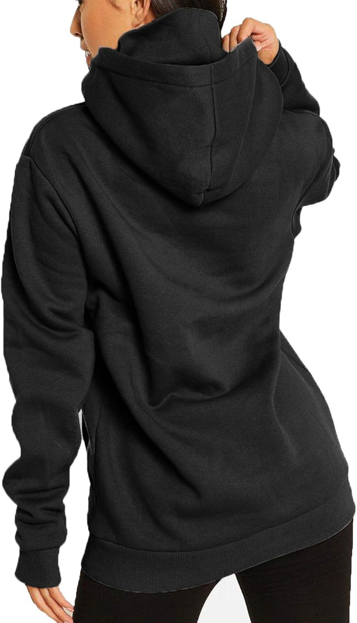 TrendiMax Damen Hoodie Kapuzenpullover Langarm Sweatshirt Winter Pullover Hochkragen Sweatjacke Kapu