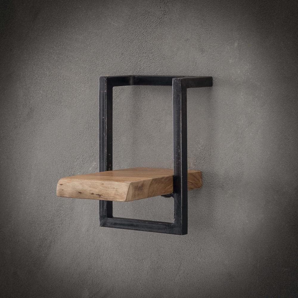 RINGO-Living Massivholz Regal Alani in Natur-hell und Schwarz-matt 200mm, 200mm
