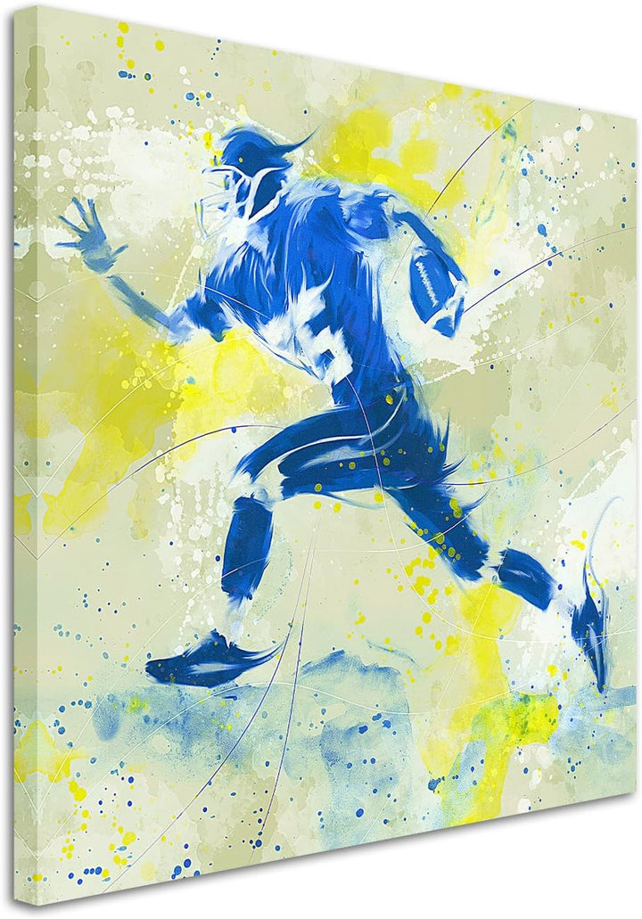 Paul Sinus Art American Football 60x60cm SPORTBILDER Splash Art Wandbild Aquarell Art