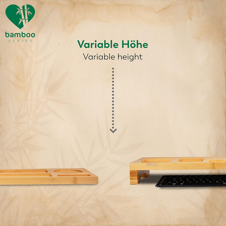Rubberneck Bambus Schreibtisch Organizer mit Handy-, Tablethalterung - für Tastatur, Maus, Büro Zube