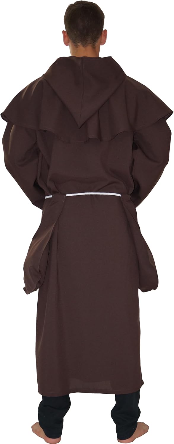 MAYLYNN 14109 - Kostüm Mönch Herren Mönchskutte Mittelalter 3-teilig braun, Grösse:M/L M-L Braun, M-