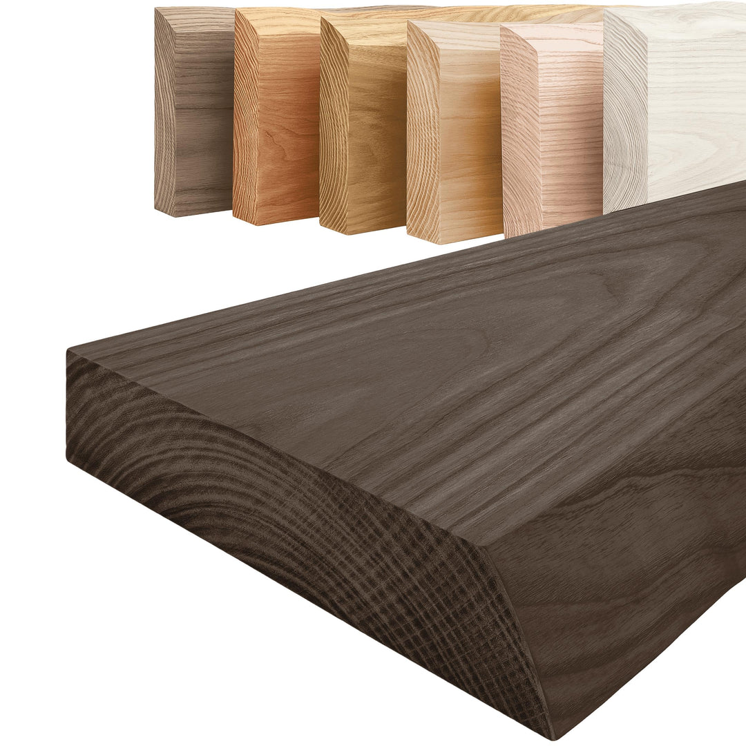 LAMO Manufaktur Wandregal Holz Baumkante | Regal Farbe: Schwarz | Pure: ohne Montage Set | 80 cm Pur